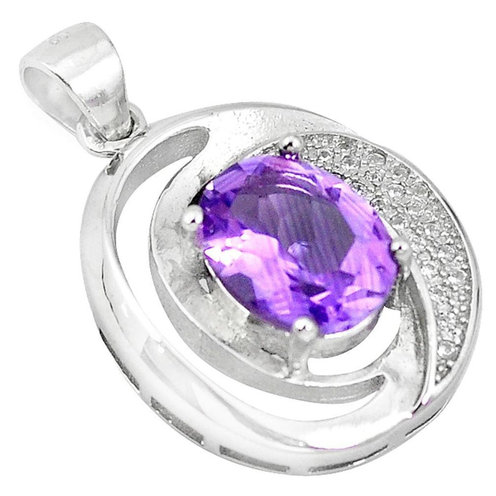 Clearance Sale-925 sterling silver natural purple amethyst topaz pendant jewelry a52637