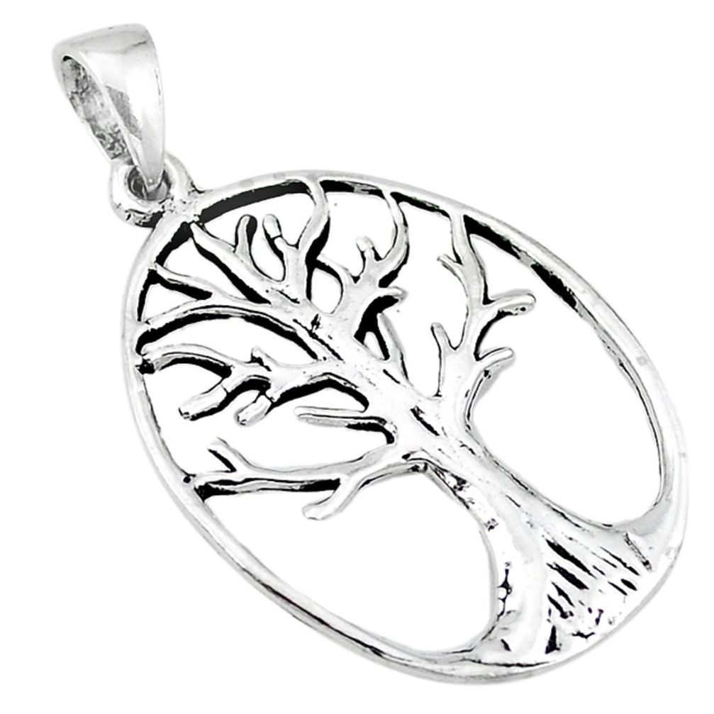 Clearance Sale-Indonesian bali style solid 925 sterling silver tree of life pendant a53082