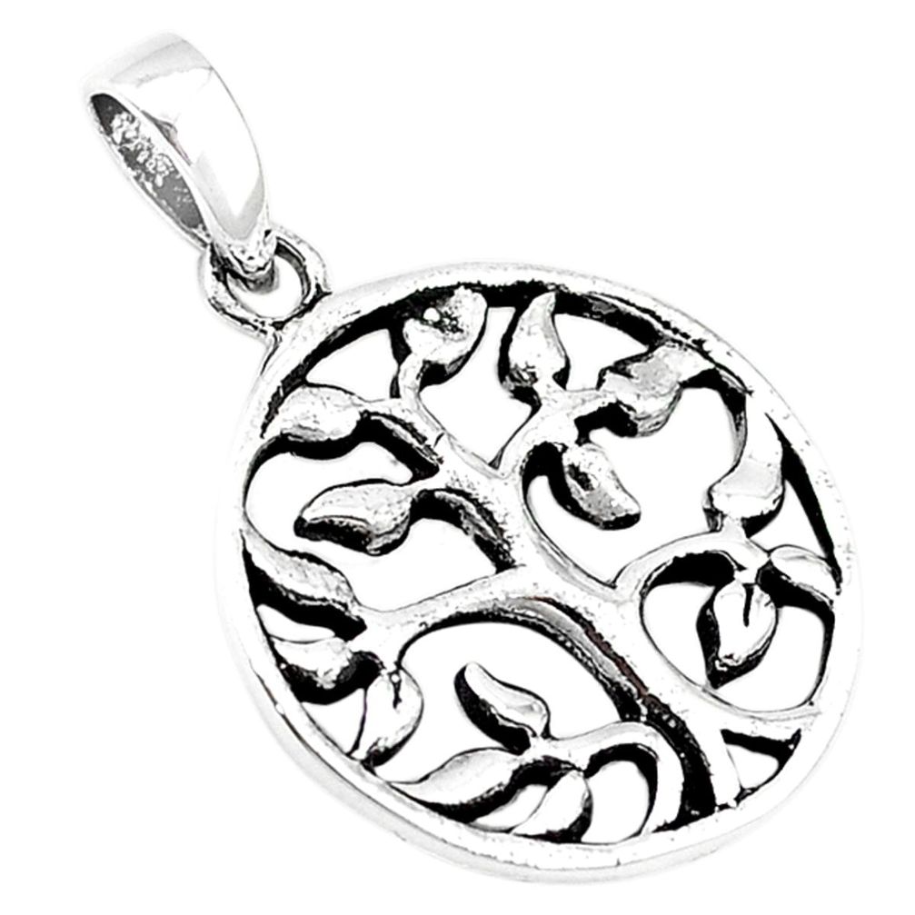 Clearance Sale-Indonesian bali style solid 925 sterling silver tree of life pendant a53091