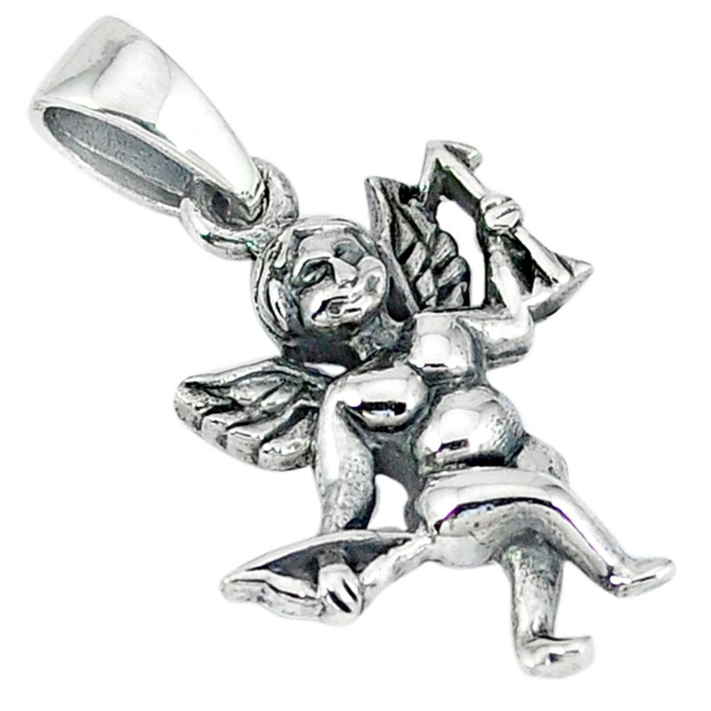 Clearance Sale-Indonesian bali style solid 925 sterling silver angel pendant jewelry a53112