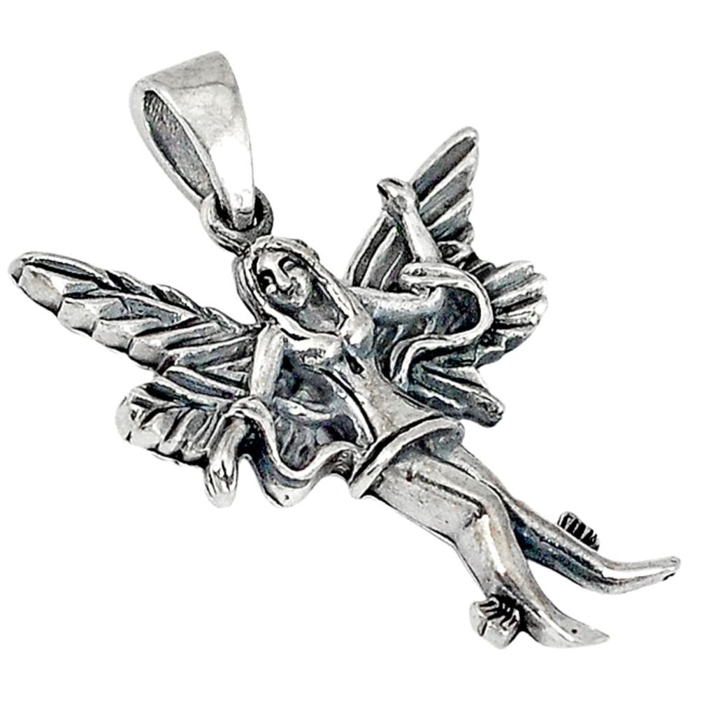 Clearance Sale-Indonesian bali style solid 925 sterling silver angel pendant a53124