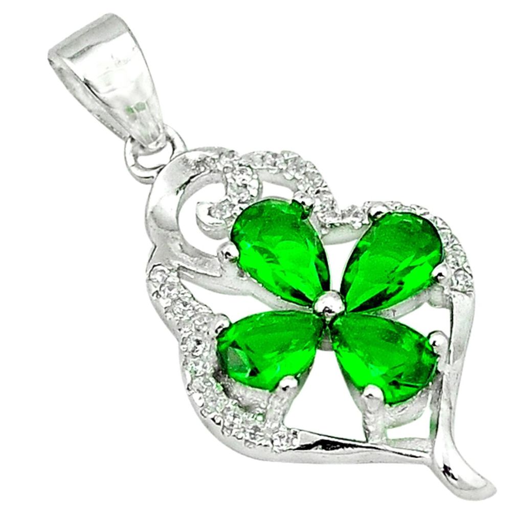 Clearance Sale-925 sterling silver green emerald quartz topaz pendant jewelry a53430