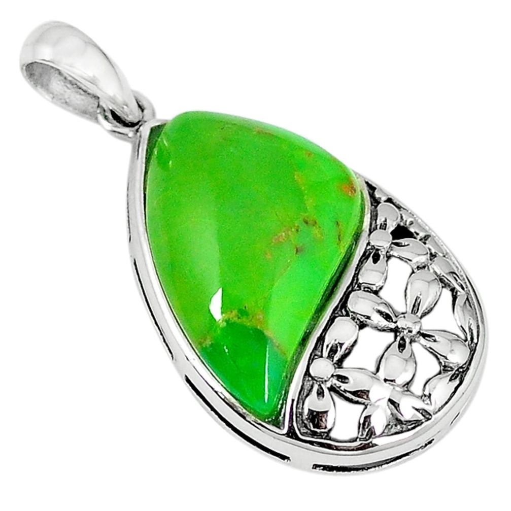 Clearance Sale-Southwestern green copper turquoise 925 silver pendant jewelry a54312