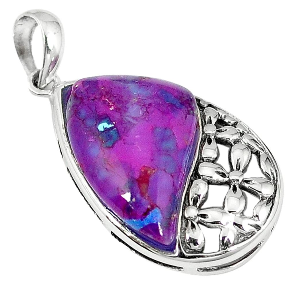 Clearance Sale-925 silver southwestern purple copper turquoise fancy pendant jewelry a54314
