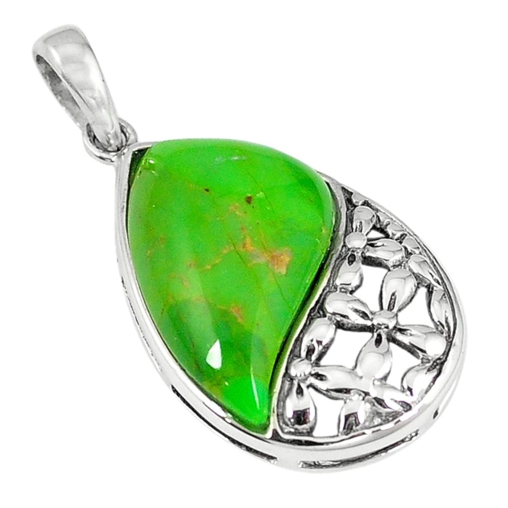 Clearance Sale-Southwestern green copper turquoise 925 silver pendant jewelry a54330