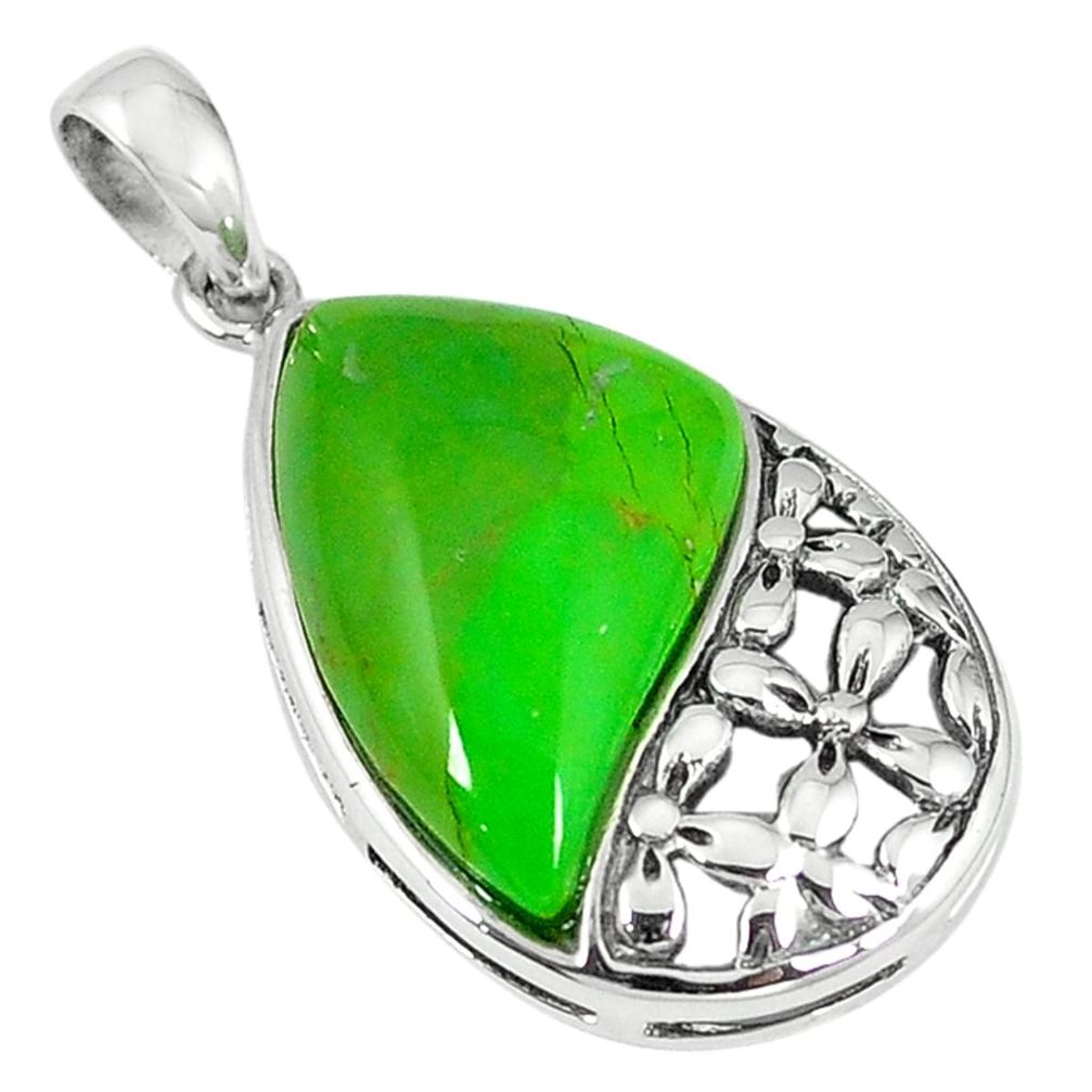 Clearance Sale-Southwestern green copper turquoise 925 silver pendant jewelry a54371