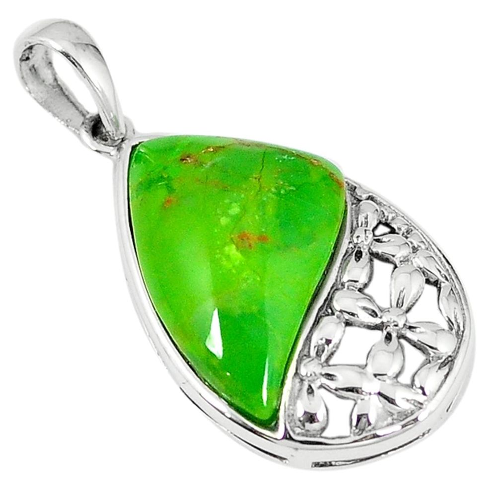 Clearance Sale-Southwestern green copper turquoise 925 silver pendant jewelry a54372