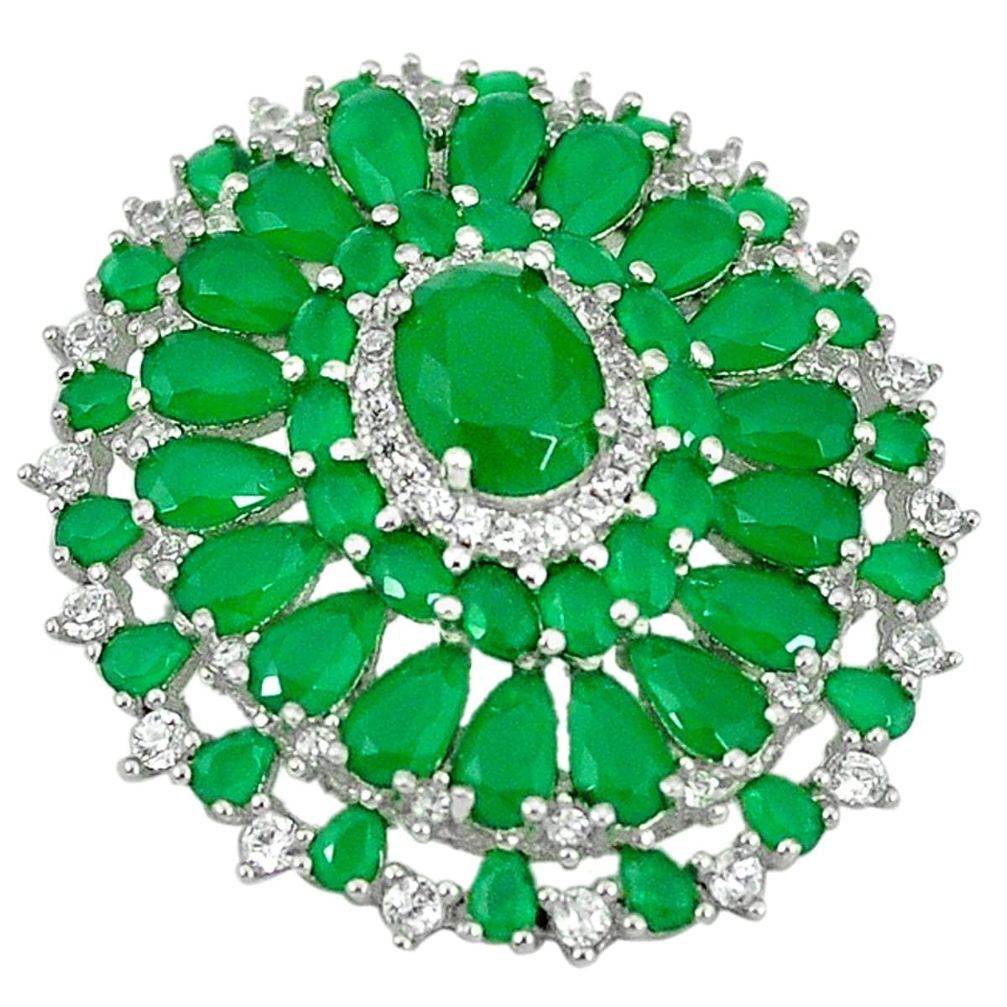 Clearance Sale-Green emerald quartz topaz 925 sterling silver pendant jewelry a55812