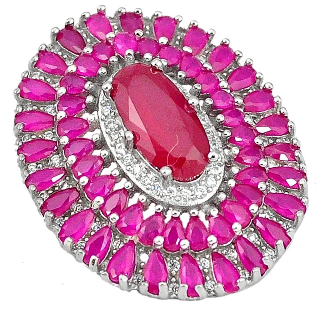 Clearance Sale-925 sterling silver red ruby quartz white topaz pendant jewelry a55835