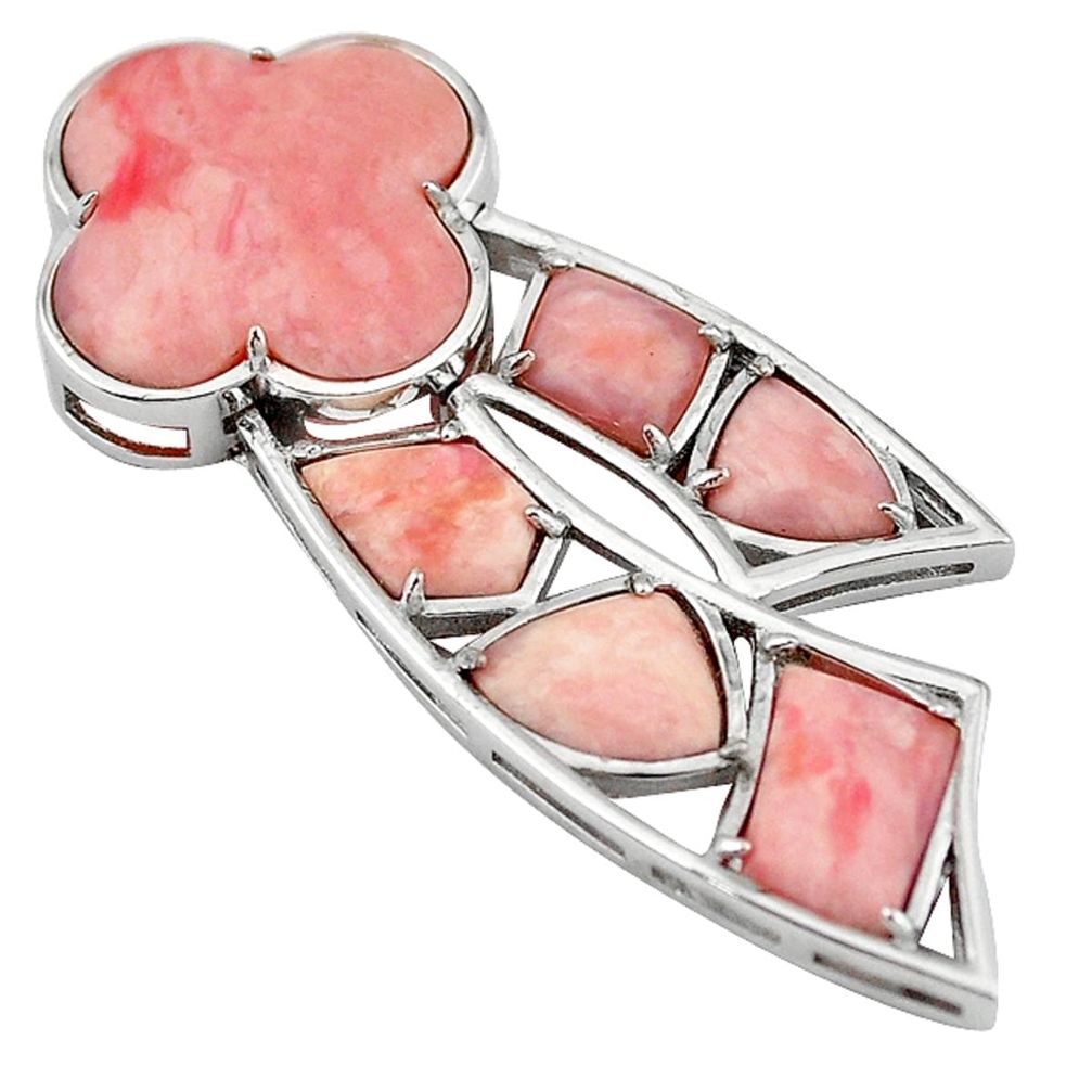 925 sterling silver natural pink opal fancy pendant jewelry a59144