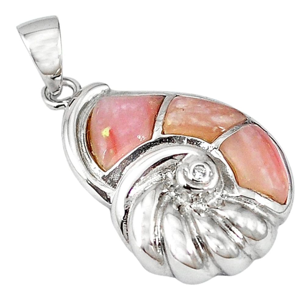 Natural pink opal fancy topaz 925 sterling silver pendant jewelry a59176