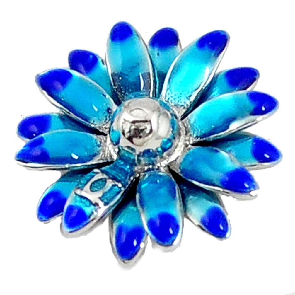 Multi color enamel 925 sterling silver flower pendant jewelry a59975