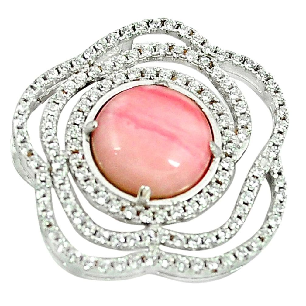 Natural pink opal topaz 925 sterling silver pendant jewelry a68526