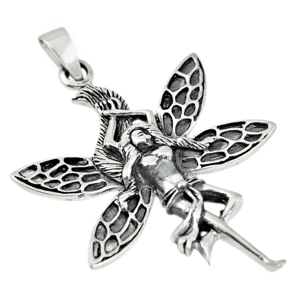 925 sterling silver indonesian bali style solid angel pendant jewelry a72679