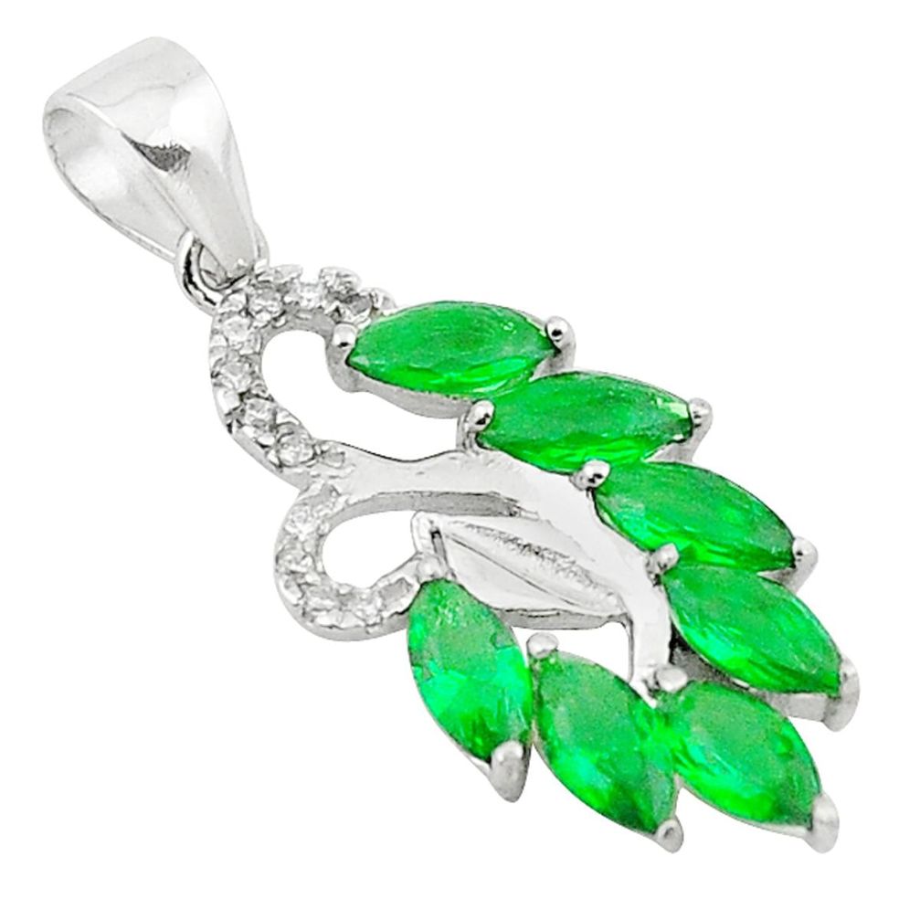 Green emerald quartz topaz 925 sterling silver pendant jewelry a73962