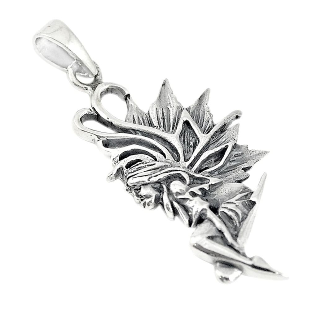 Indonesian bali style solid 925 sterling silver angel pendant jewelry a73994