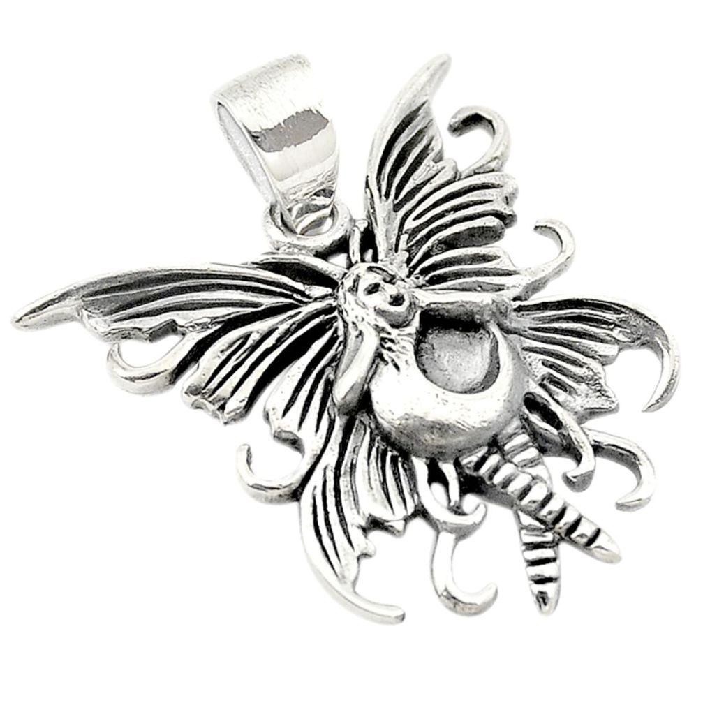 Indonesian bali style solid 925 sterling silver angel wing pendant a73995