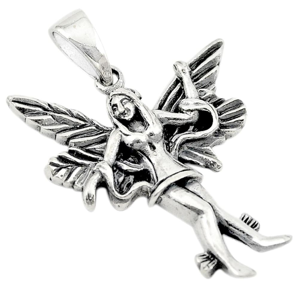 Indonesian bali style solid 925 sterling silver angel wing pendant a73998