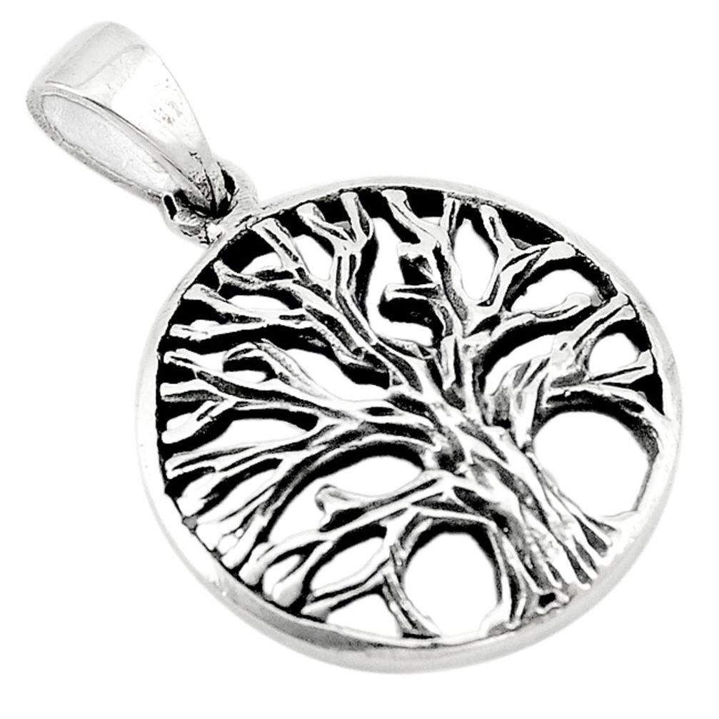 Indonesian bali style solid 925 silver tree of life pendant jewelry a74011
