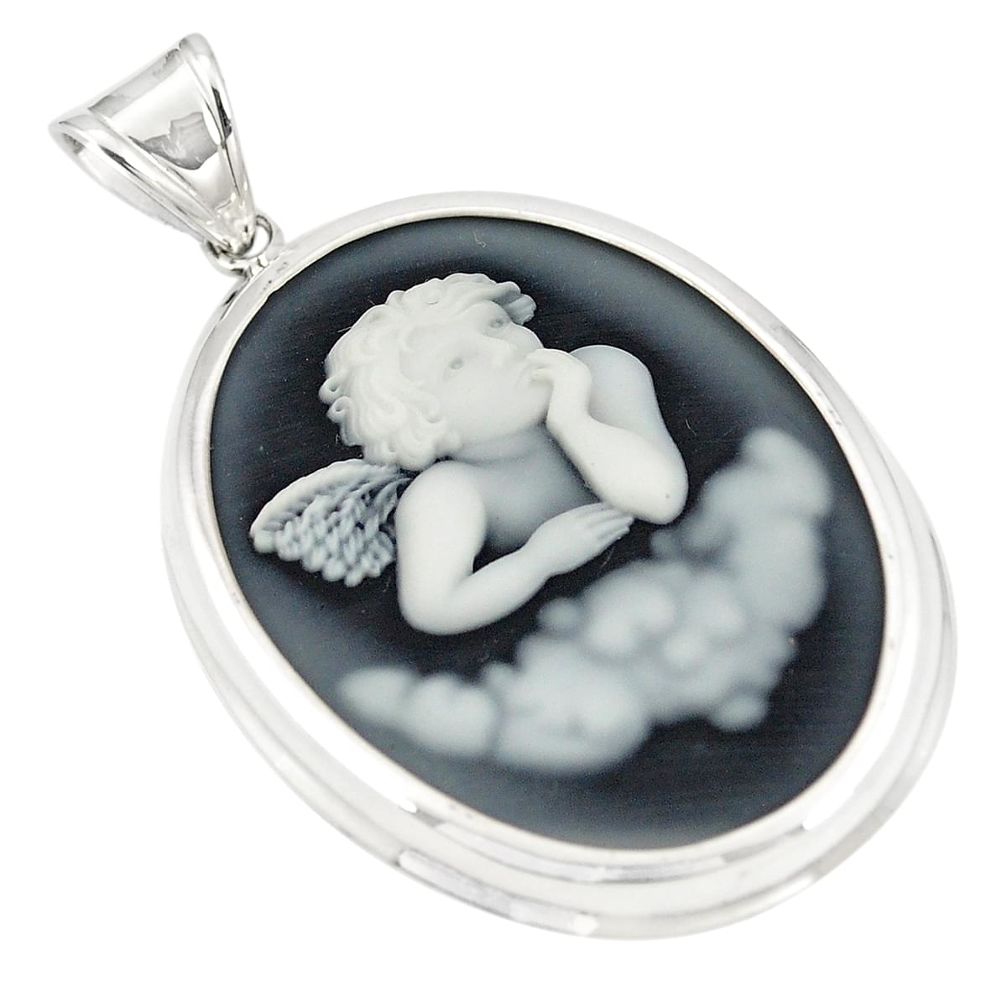 925 sterling silver white baby wing cameo pendant jewelry a75220