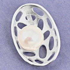 8.83cts natural white pearl 925 sterling silver pendant jewelry a75295