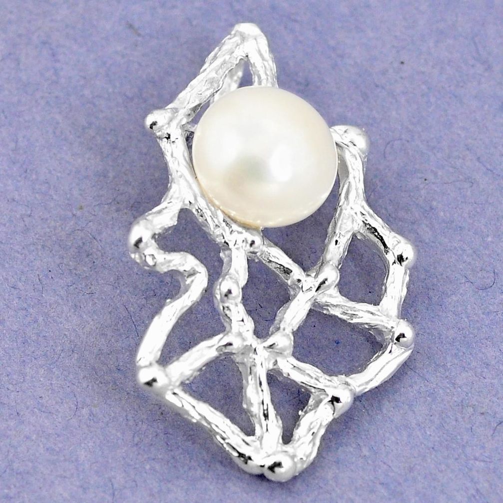 11.41cts natural white pearl 925 sterling silver pendant jewelry a75297