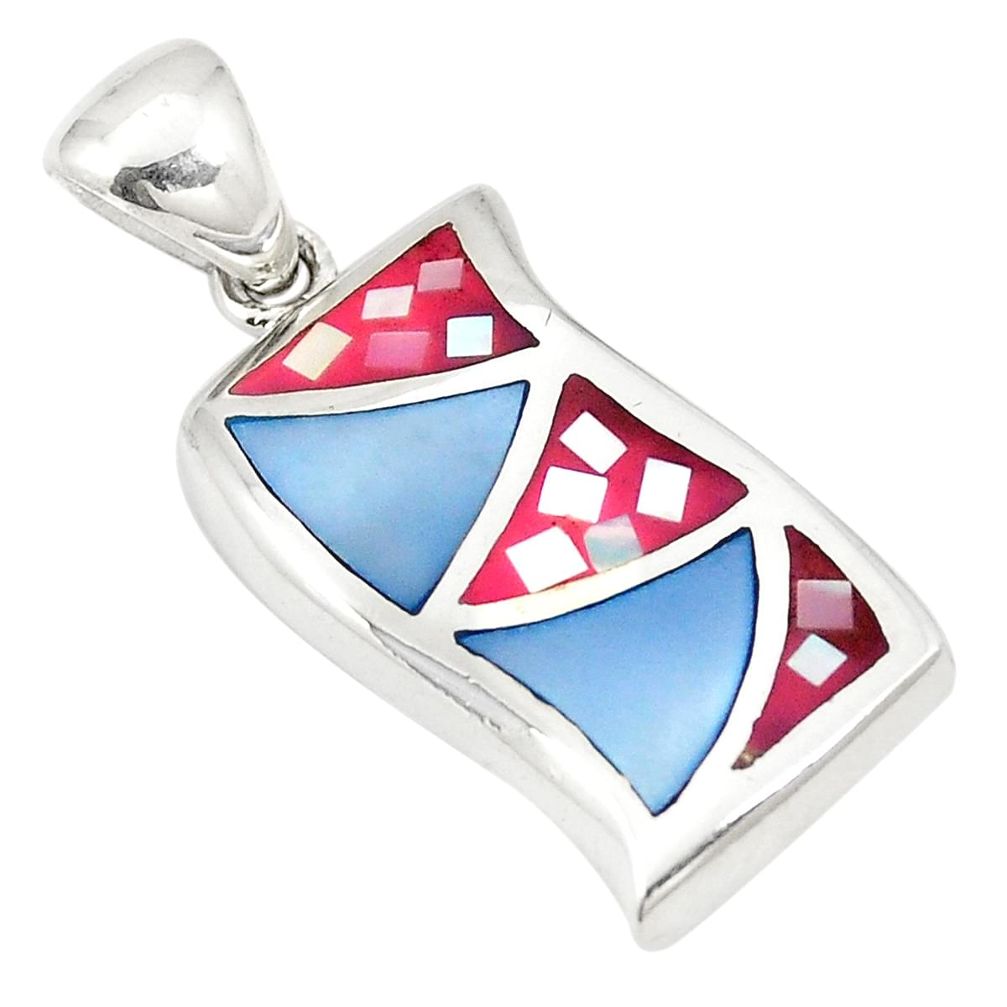 925 sterling silver multi color blister pearl enamel pendant jewelry a75777