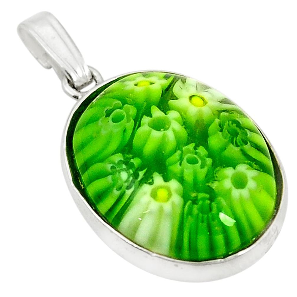 Multi color italian murano glass 925 sterling silver pendant jewelry a77878