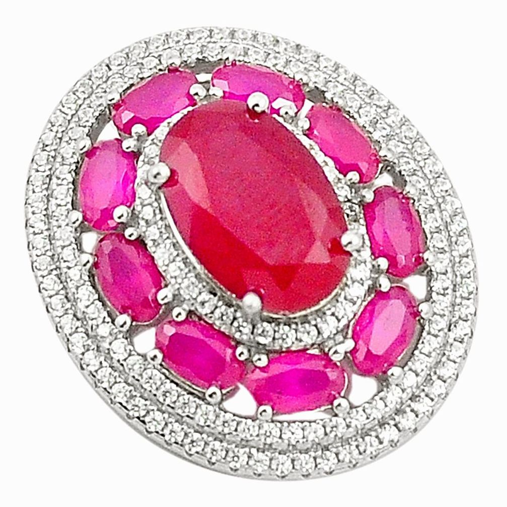 Red ruby quartz topaz 925 sterling silver pendant jewelry a81074