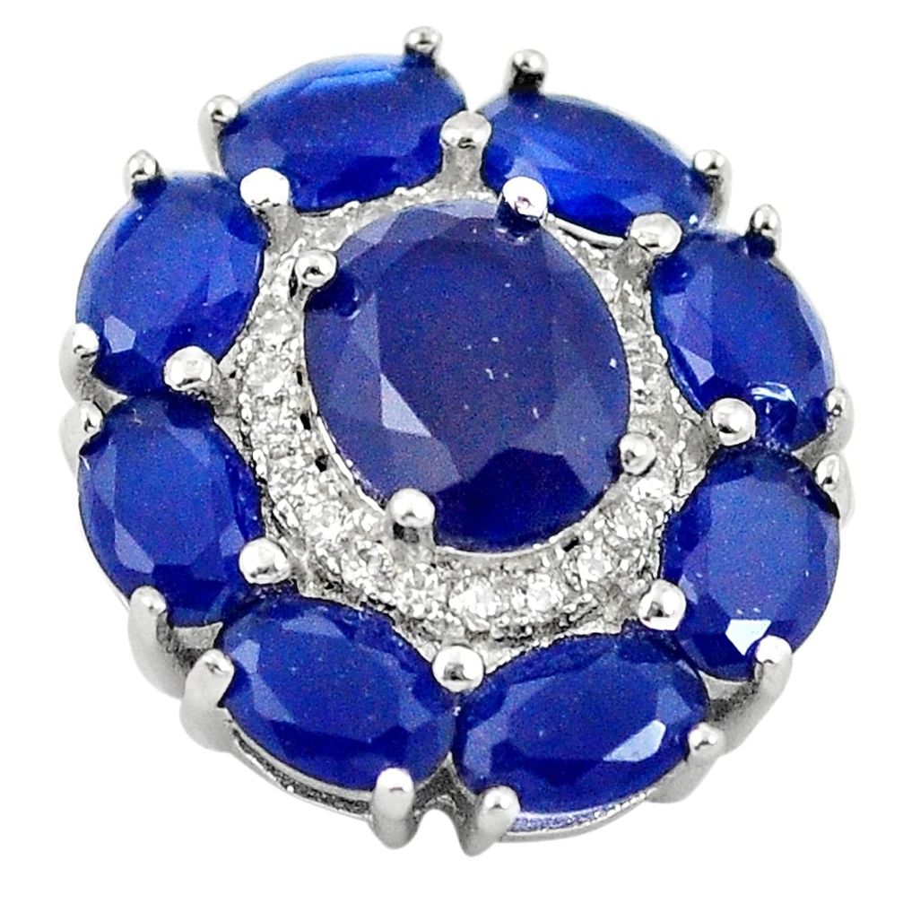 925 sterling silver blue sapphire quartz white topaz pendant jewelry a81291