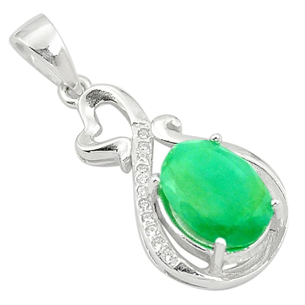 5.80cts natural green emerald topaz 925 sterling silver pendant jewelry a81536