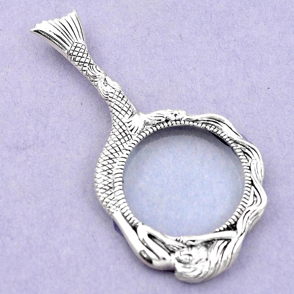 Edwardian magnifying glass 925 sterling silver pendant jewelry a82078