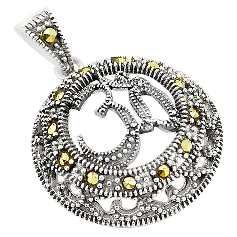 Swiss marcasite 925 sterling silver pendant jewelry a83901