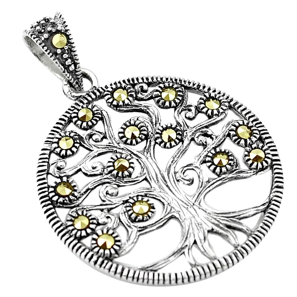 925 sterling silver fine marcasite tree of life pendant jewelry a83945