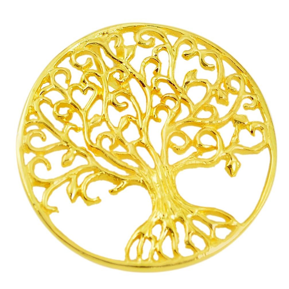 Indonesian bali style solid 925 silver 14k rose gold tree of life pendant a84041