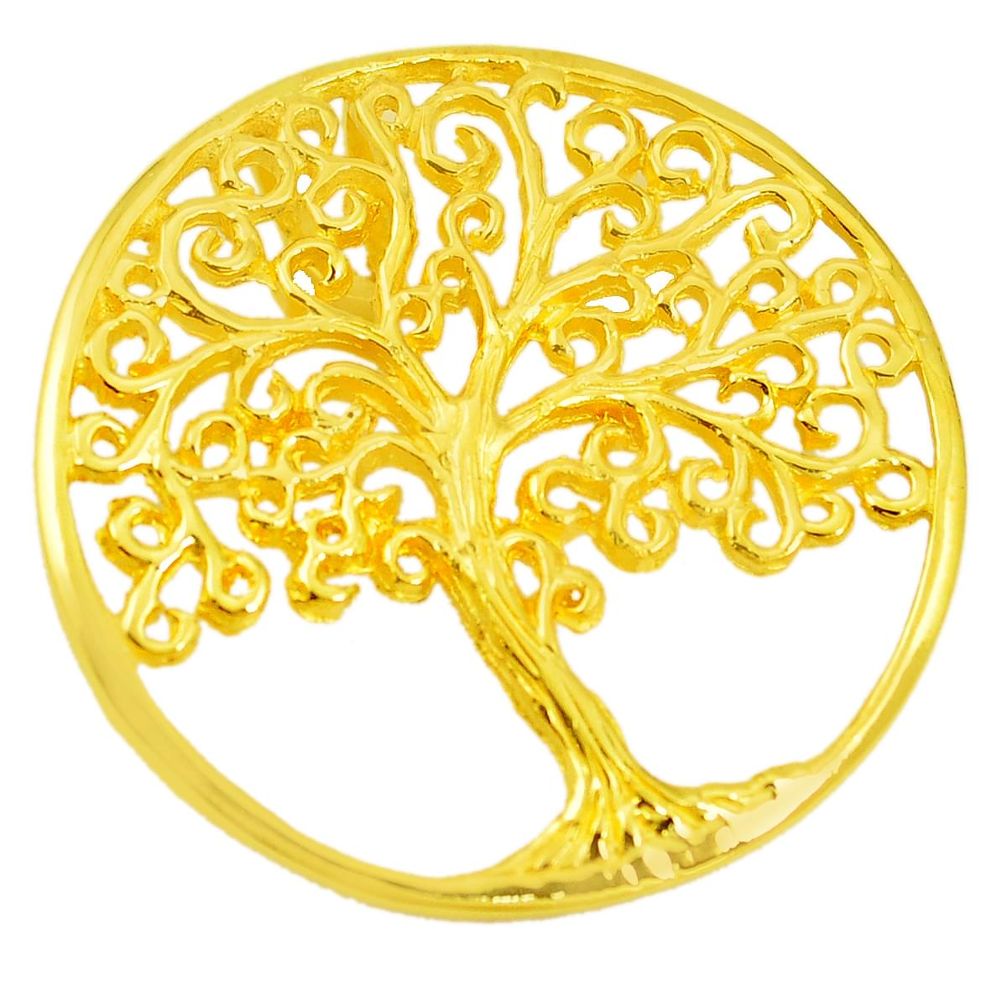 Indonesian bali style solid 925 silver 14k rose gold tree of life pendant a84042