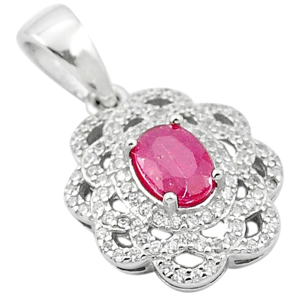 4.54cts natural red ruby topaz 925 sterling silver pendant jewelry a84156