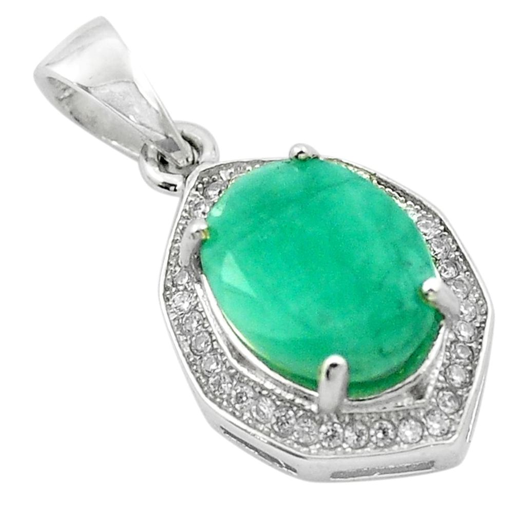 Natural green emerald topaz 925 sterling silver pendant jewelry a84214
