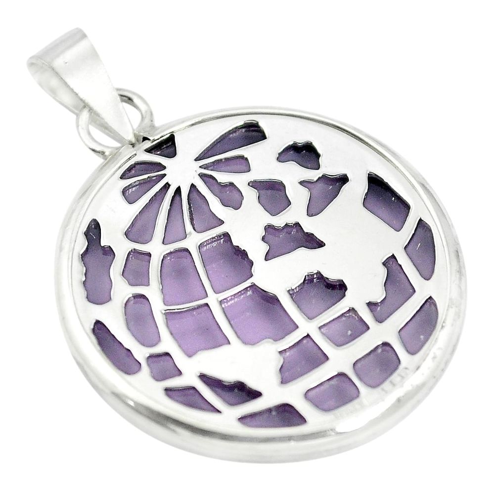 Purple bling topaz (lab) 925 sterling silver pendant jewelry a85204