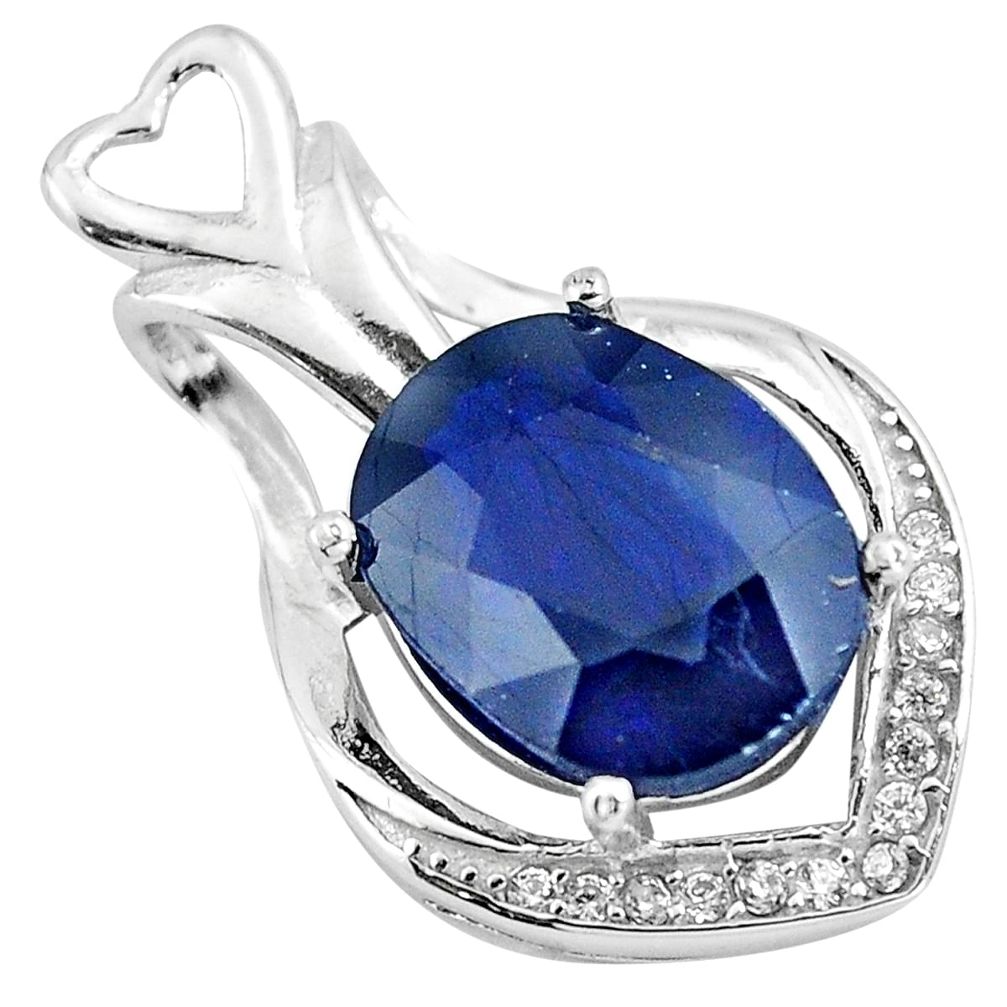 5.20cts natural blue sapphire topaz 925 sterling silver pendant jewelry a86094