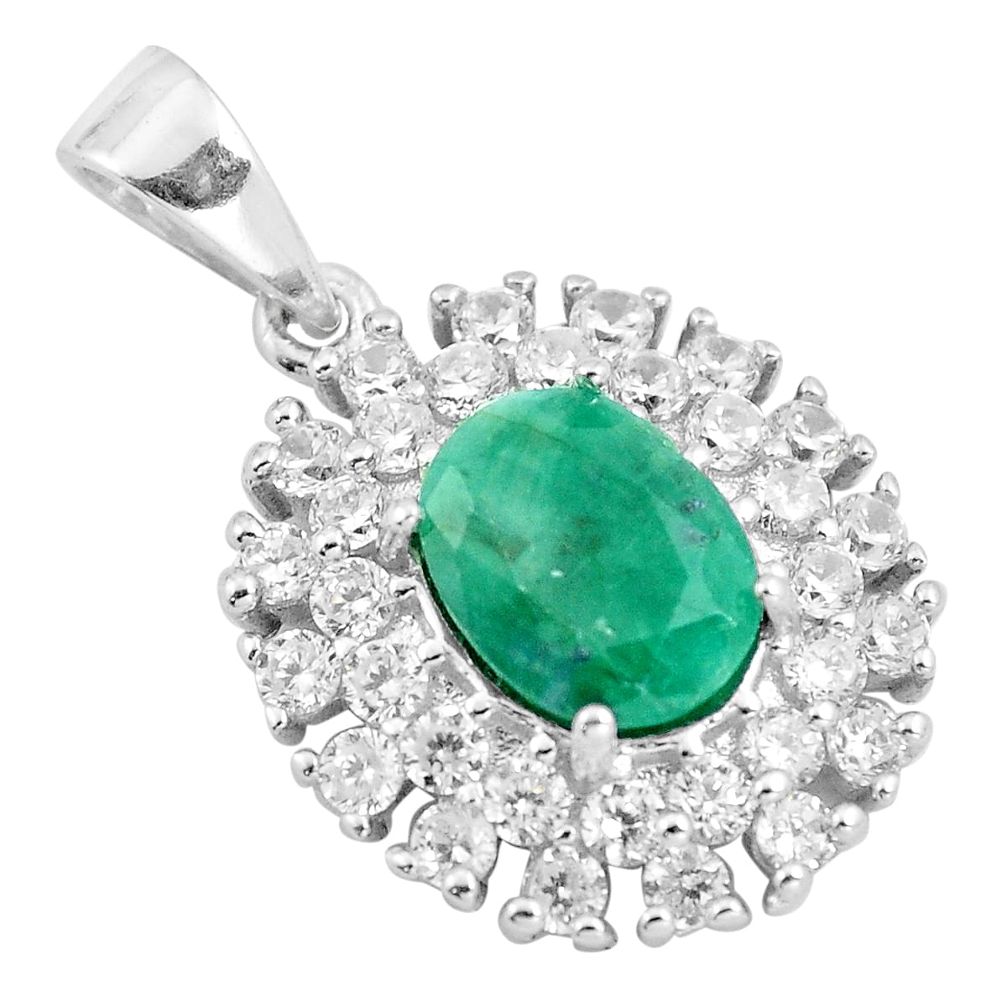 8.46cts natural green emerald topaz 925 sterling silver pendant jewelry a86108