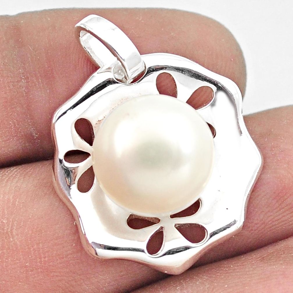12.04cts natural white pearl 925 sterling silver pendant jewelry a91371