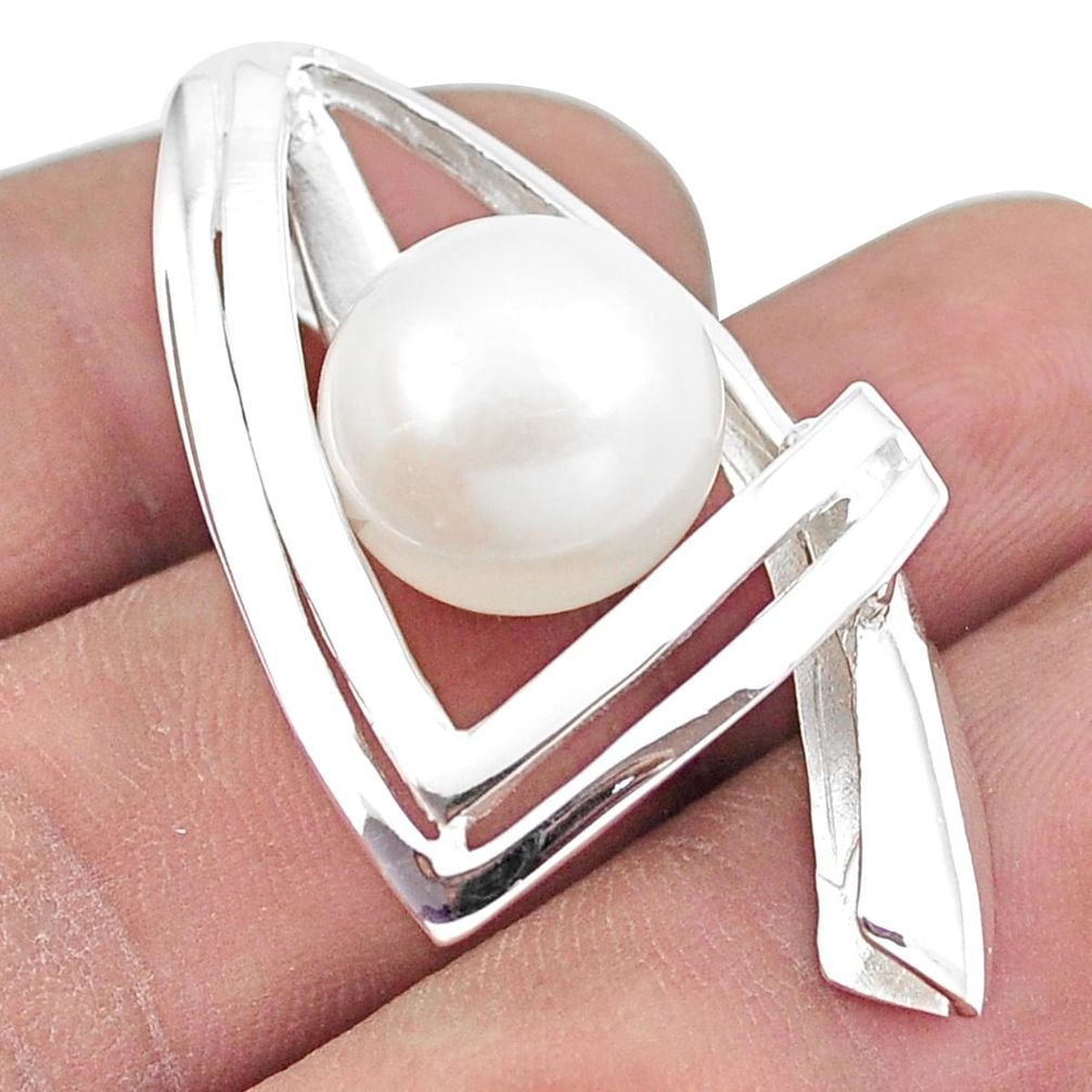 13.22cts natural white pearl 925 sterling silver pendant jewelry a91399