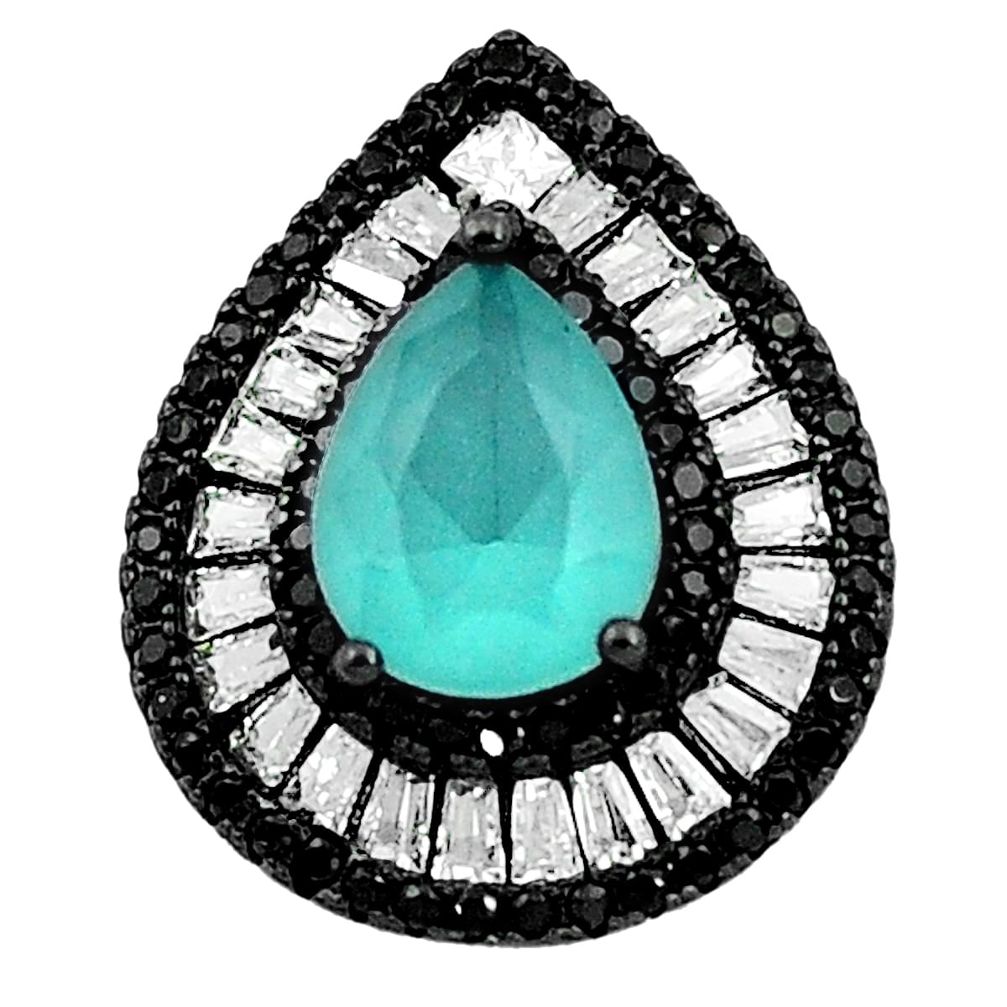 5.44cts aqua chalcedony white topaz 925 sterling silver pendant jewelry a92140