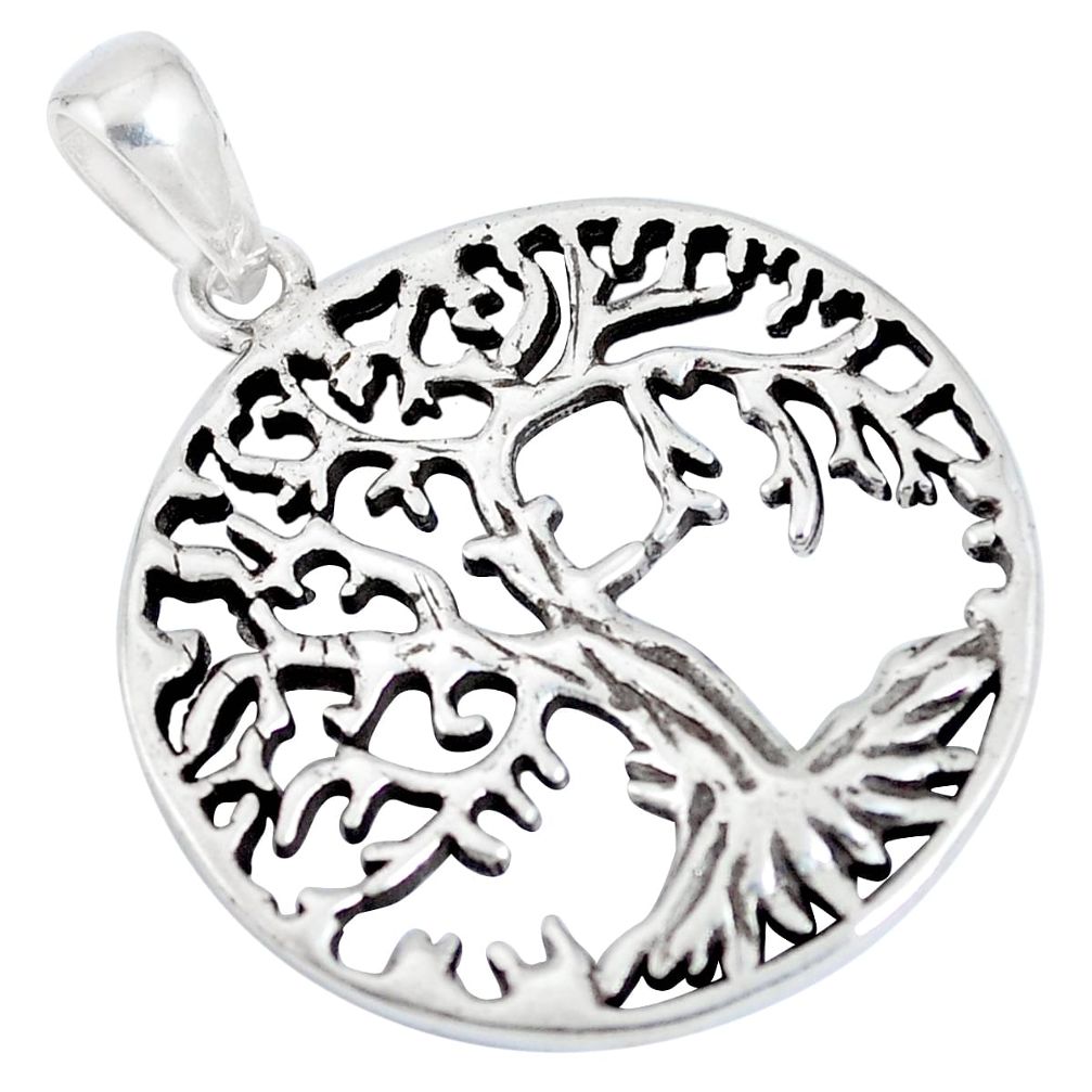 4.69gms indonesian bali style solid 925 silver tree of life pendant a92414