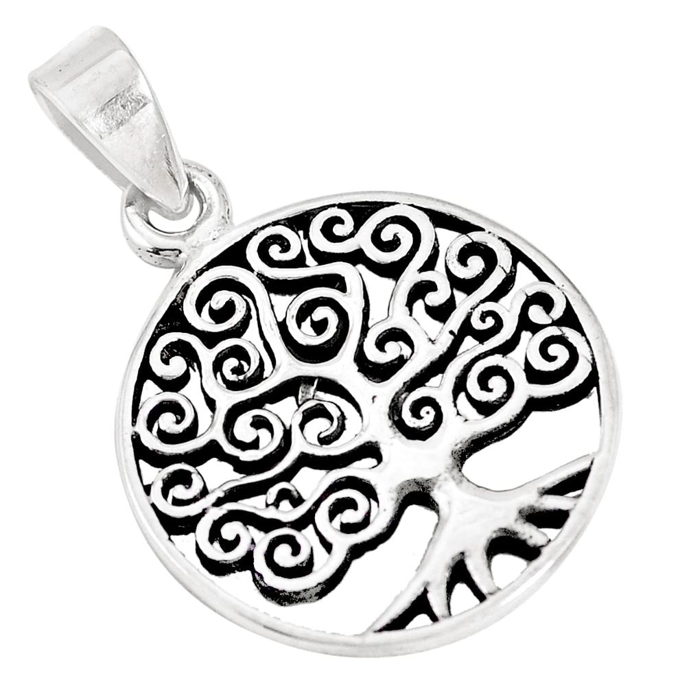 3.47gms indonesian bali style solid 925 silver tree of life pendant a92462