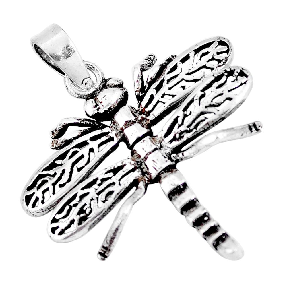 3.26gms indonesian bali style solid 925 sterling silver dragonfly pendant a92464