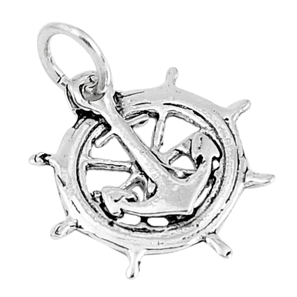 1.25gms indonesian bali style solid 925 silver anchor pendant jewelry a96732