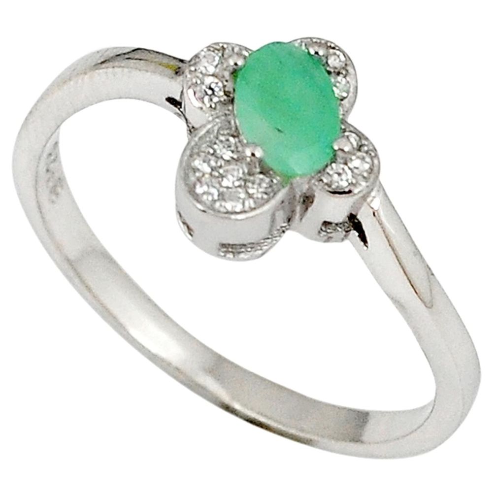Natural green emerald topaz 925 sterling silver ring jewelry size 9 a15031