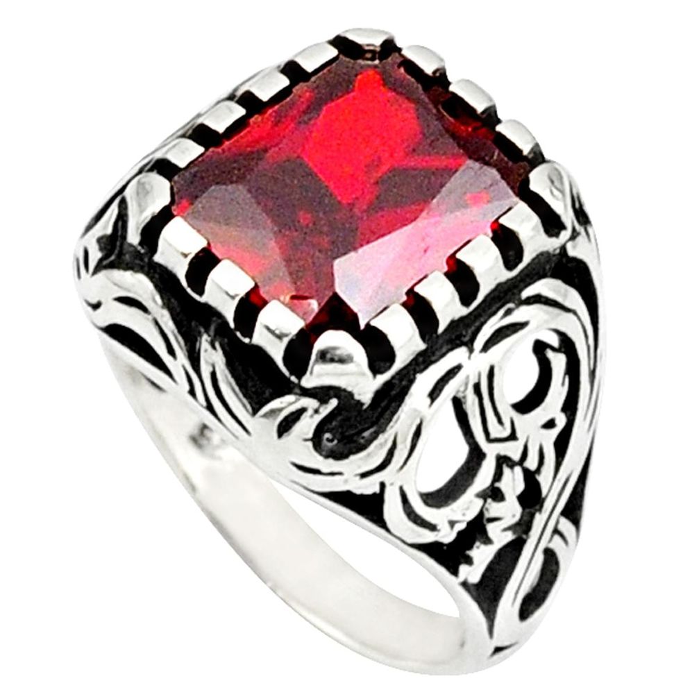 Red garnet quartz 925 sterling silver mens ring jewelry size 7 a37679